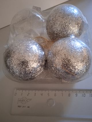 BOLAS NAVIDAD rojas y plateadas
