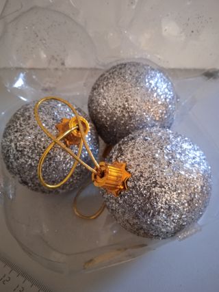 BOLAS NAVIDAD rojas y plateadas