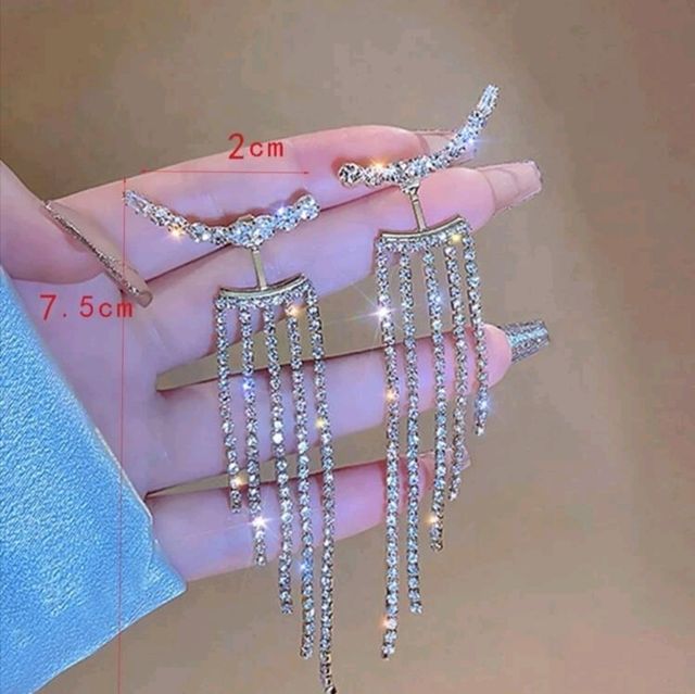 Pendiente largo nuevo de diamante