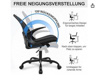 Silla de oficina con soporte lumbar ajustable.