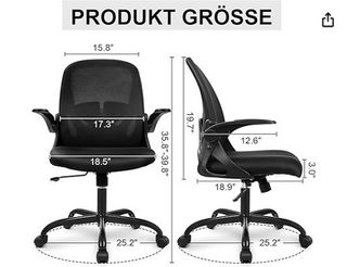 Silla de oficina con soporte lumbar ajustable.