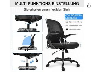 Silla de oficina con soporte lumbar ajustable.