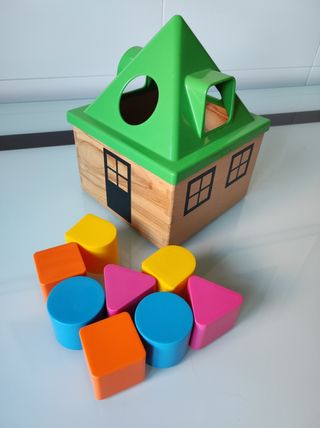 Casita Madera Encaje Piezas Juego Bebes