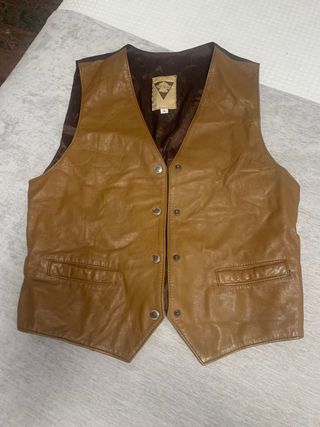 chaleco piel marron