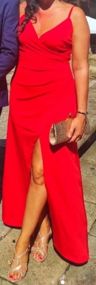 Vestido largo fiesta, boda, eventos  rojo