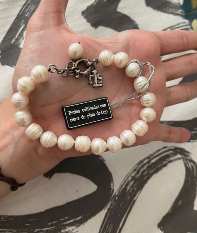 Bracciale in perle coltivate e chiusura in argento