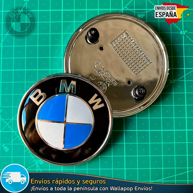 BMW 82mm y 74mm Kit Emblemas Logo Capó y Maletero