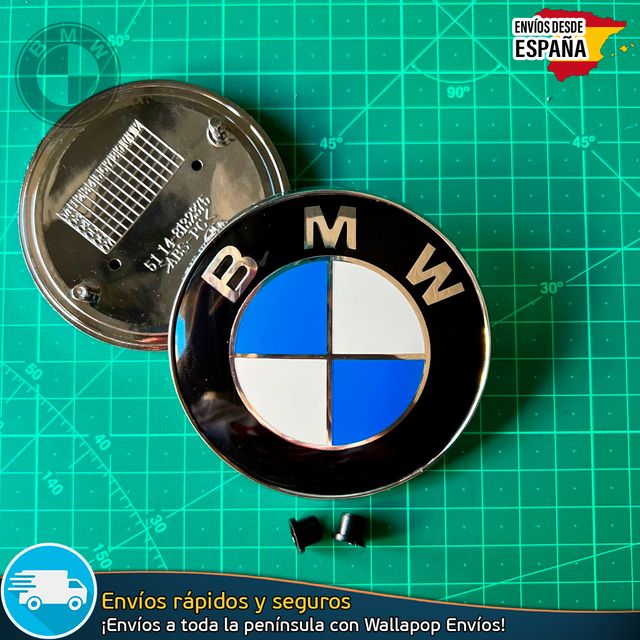BMW 82mm y 74mm Kit Emblemas Logo Capó y Maletero
