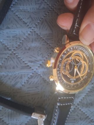 Reloj y pulsera de cuero para hombre