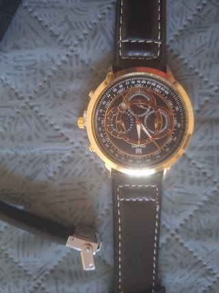 Reloj y pulsera de cuero para hombre