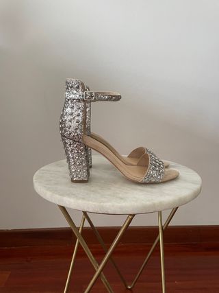 Sandalias de tacón plata