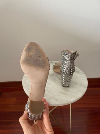 Sandalias de tacón plata