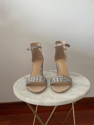 Sandalias de tacón plata