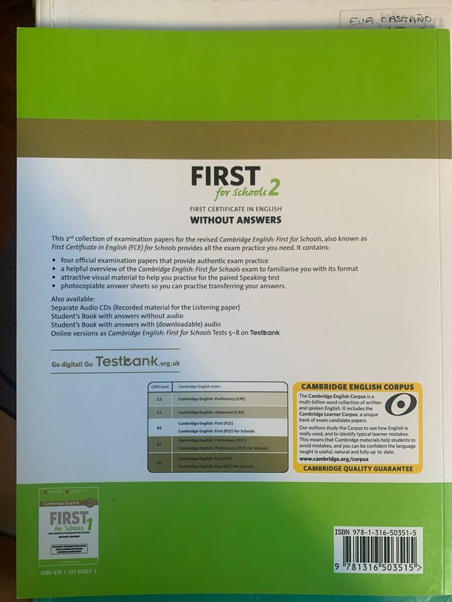 First for schools 2, Cambridge English