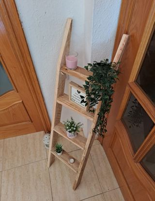 Escalera litera y cama alta a medida ,madera