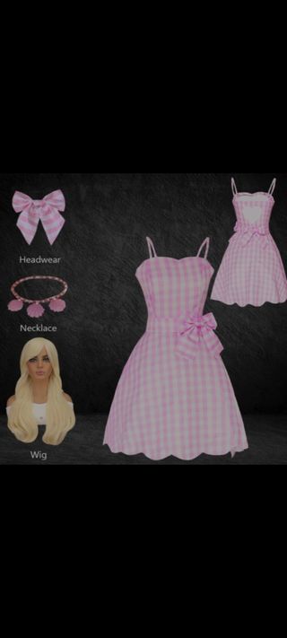 Disfraz Barbie 3XL + Peluca