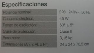 Ventilador de columna oscilante