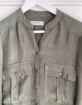 camisa zara tejido fluido lyocel 