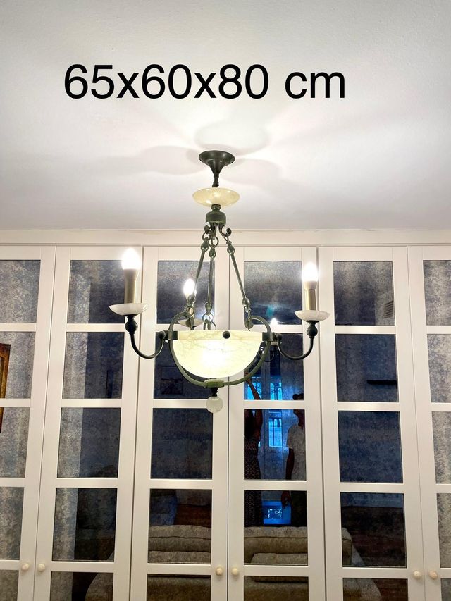 Lampara hierro y marmol