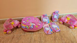 Patines,Conjunto patinaje Hello Kitty 