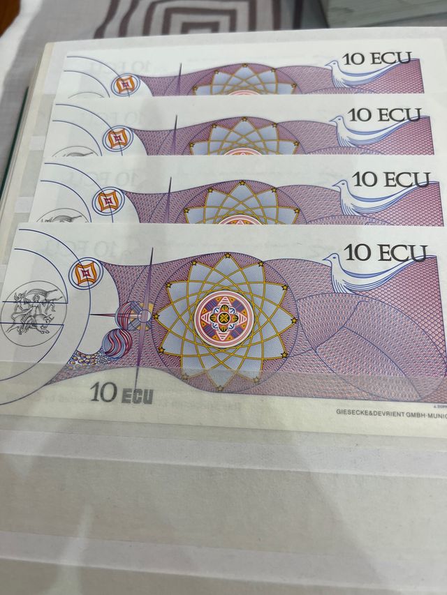 4 billetes 10 ECU-SPECIMEN
