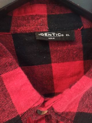 Camisa franela cuadros rojo y negro