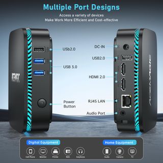 Potente mini PC Windows 11 16GB DDR4 512GB RGB