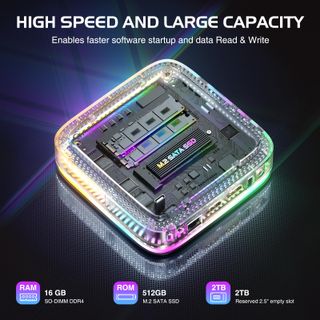 Potente mini PC Windows 11 16GB DDR4 512GB RGB