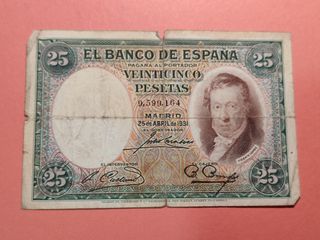 Billete 25 Pesetas 1931, Vicente López. 