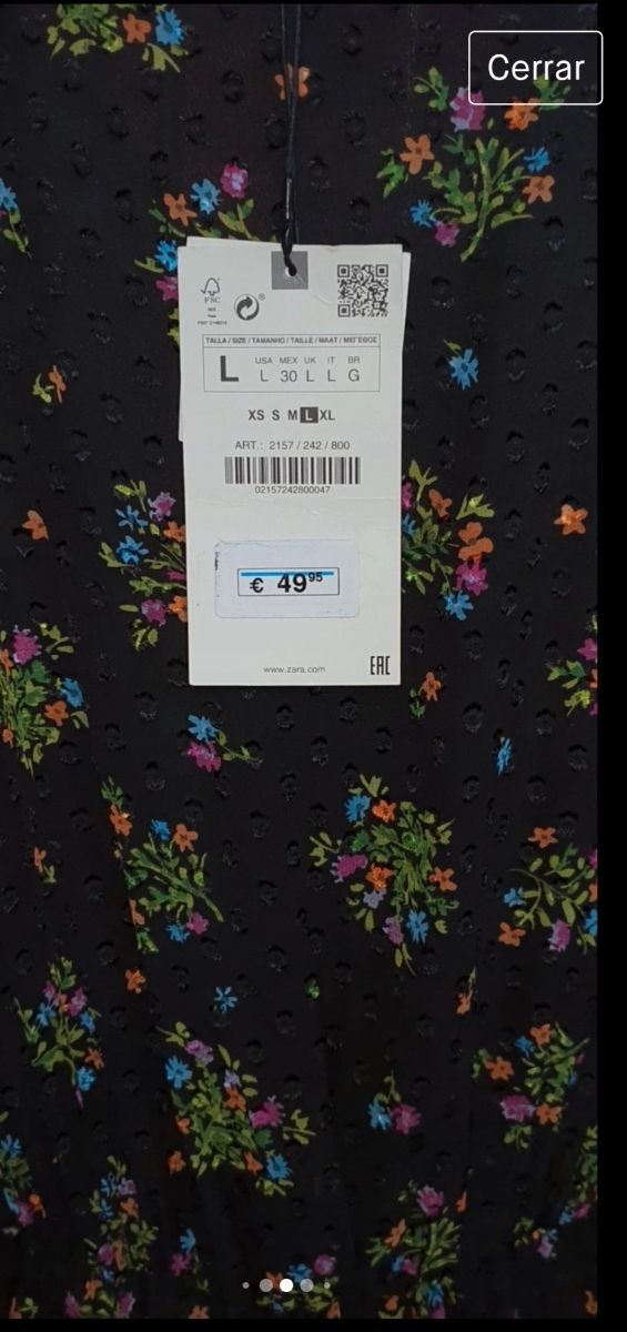 Vestido estampado de plumeti Zara