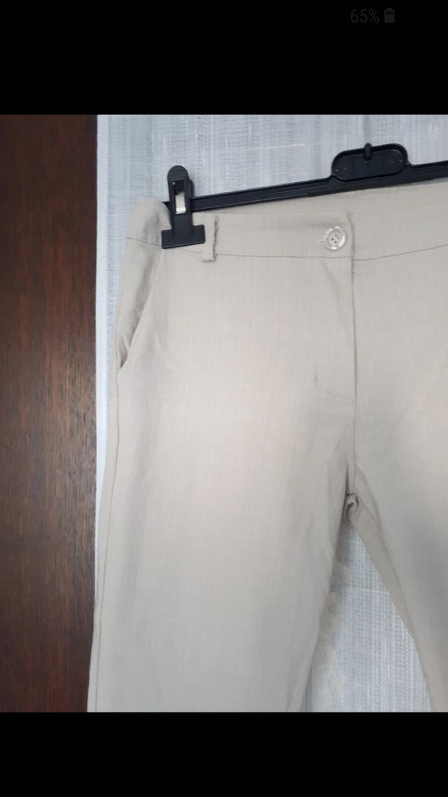 Pantalone tessuto elasticizzato beige