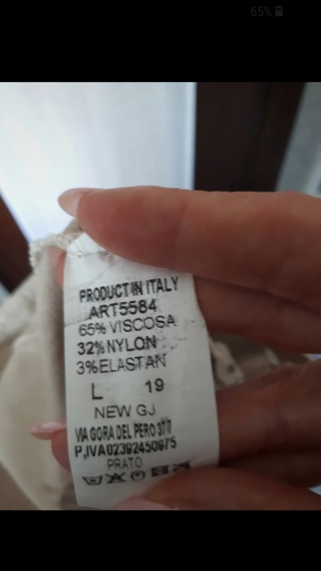 Pantalone tessuto elasticizzato beige