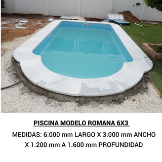 PISCINAS DE POLIÉSTER MODELO ROMANA 6X3