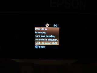 Impresora Epson XP-322 (enciende pero da un error)