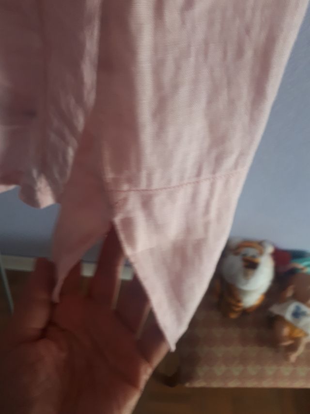 camisa lino rosa