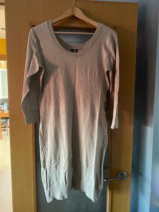 Vestido punto entallado Premamá beige