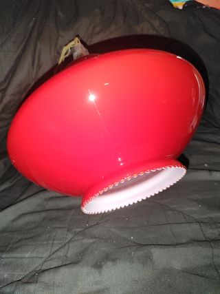 lampara opalina roja años 60