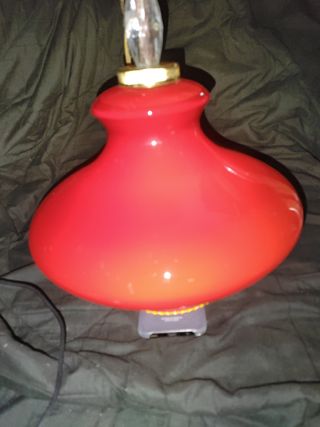 lampara opalina roja años 60