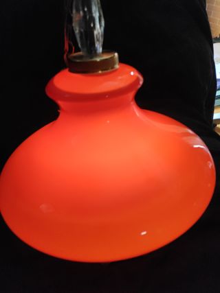 lampara opalina roja años 60
