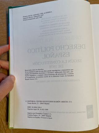 Libro de Derecho Politico Español