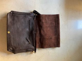 Bolso piel marrón para el portátil 