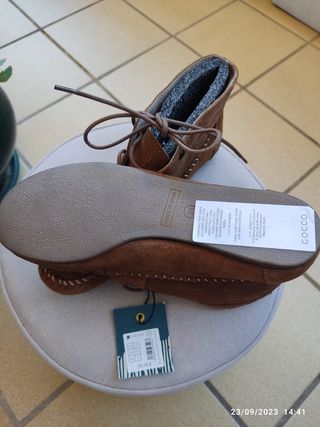 BOTINES PIEL-ANTE Marrón Junior Gocco Sin estrenar