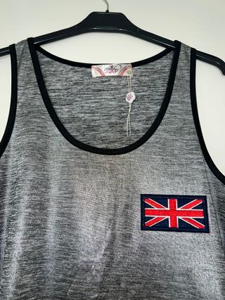 Camiseta de tirantes plateada