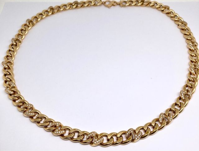 Cadena Barbada engarzada 65cm 85,86gr 18k