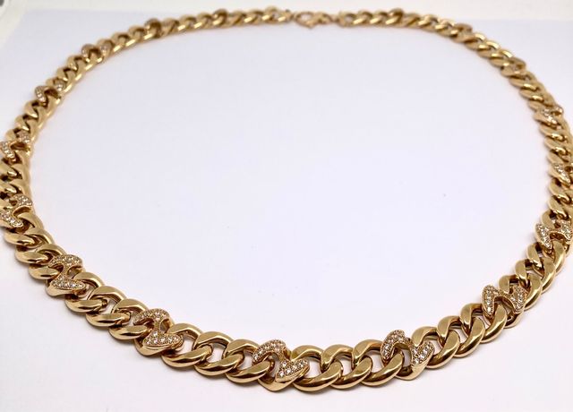 Cadena Barbada engarzada 65cm 85,86gr 18k