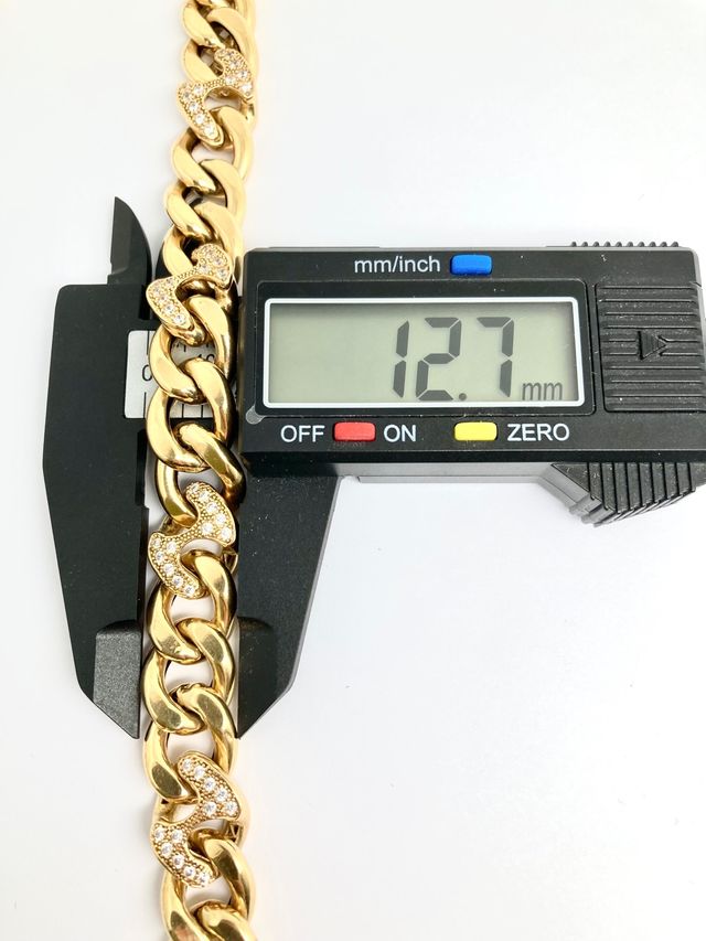 Cadena Barbada engarzada 65cm 85,86gr 18k