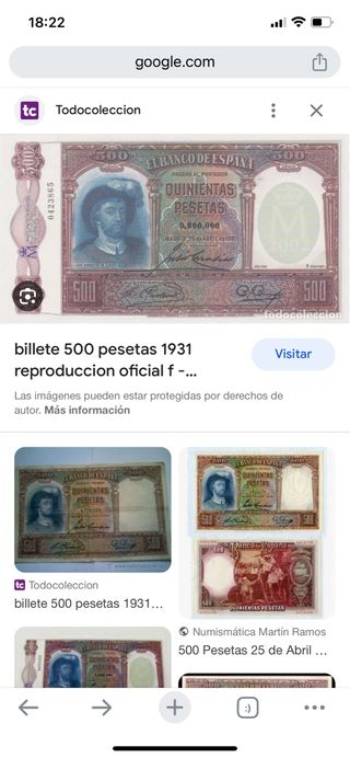 billete antiguo 500 pesetas