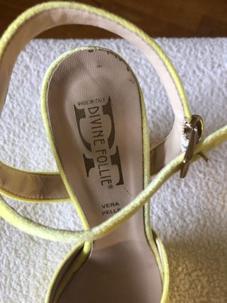 Zapatos terciopelo amarillo 38