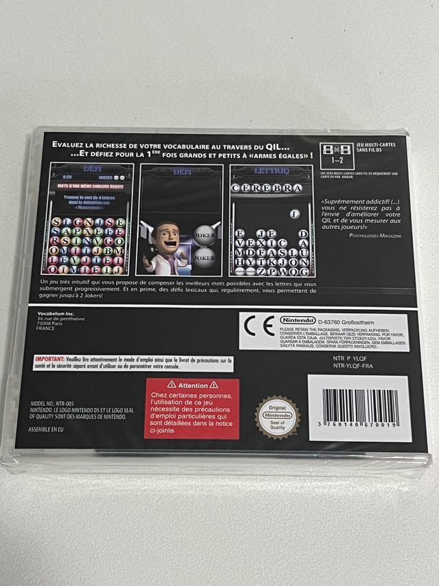 LETTRIQ NINTENDO DS SIGILLATO