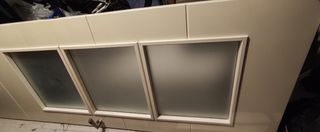 Puerta de cocina lacada blanca con cristales